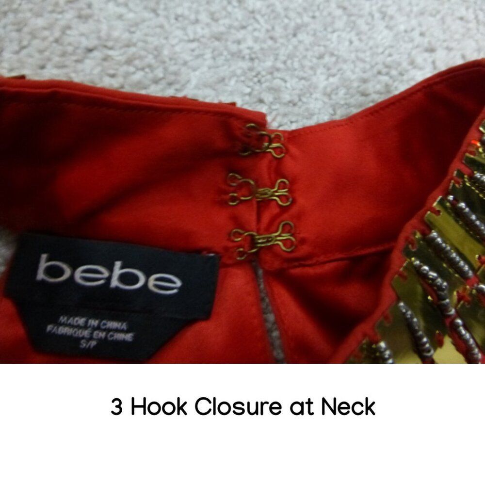 Bebe Gold and Red Halter Dress (Selling as is, please read carefully) - Picture 7 of 13